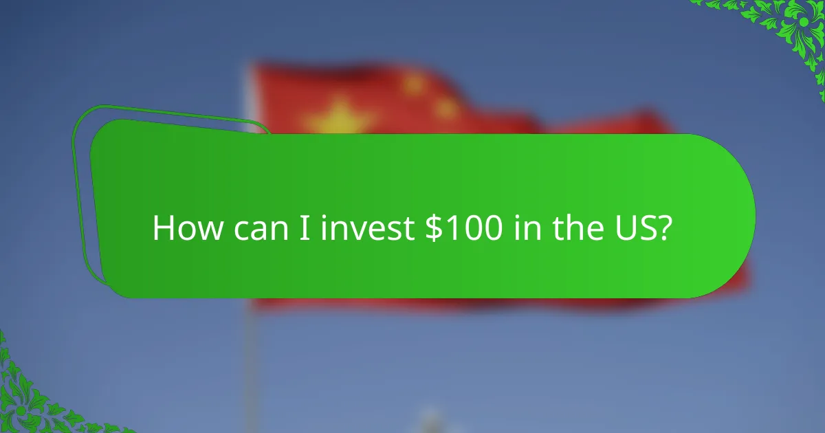 How can I invest $100 in the US?