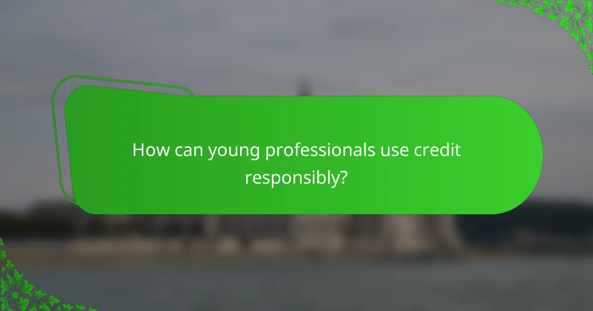 How can young professionals use credit responsibly?