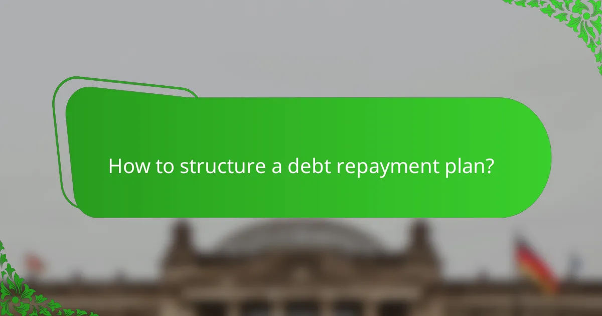 How to structure a debt repayment plan?