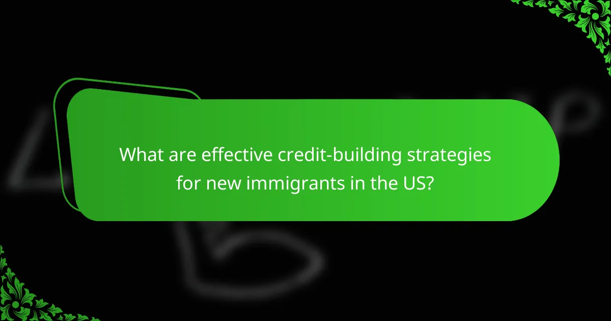 What are effective credit-building strategies for new immigrants in the US?