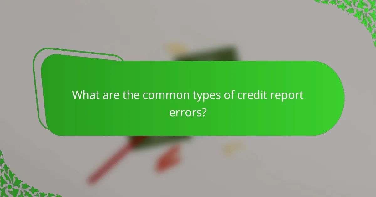 What are the common types of credit report errors?