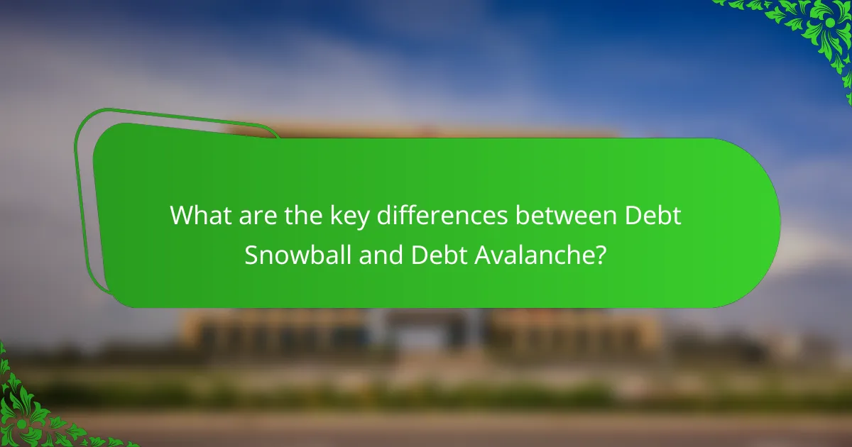 What are the key differences between Debt Snowball and Debt Avalanche?