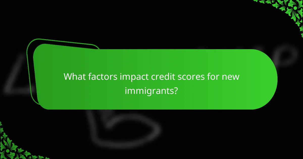 What factors impact credit scores for new immigrants?
