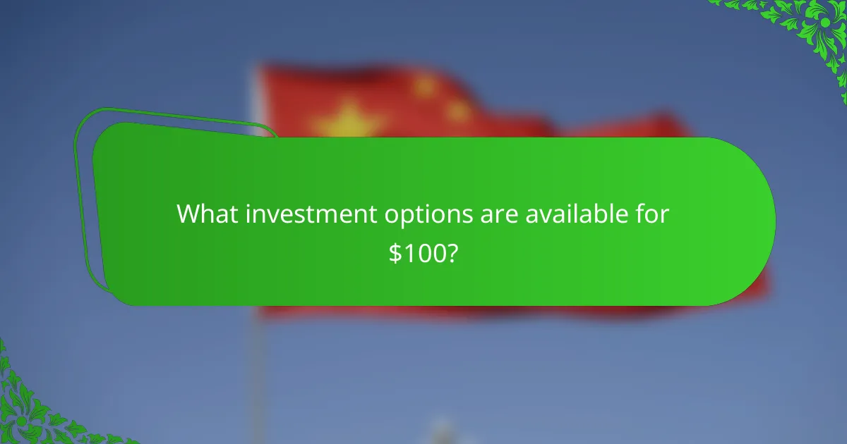 What investment options are available for $100?