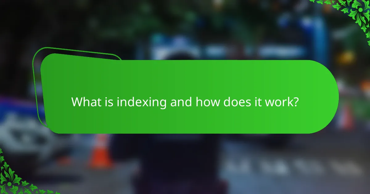 What is indexing and how does it work?