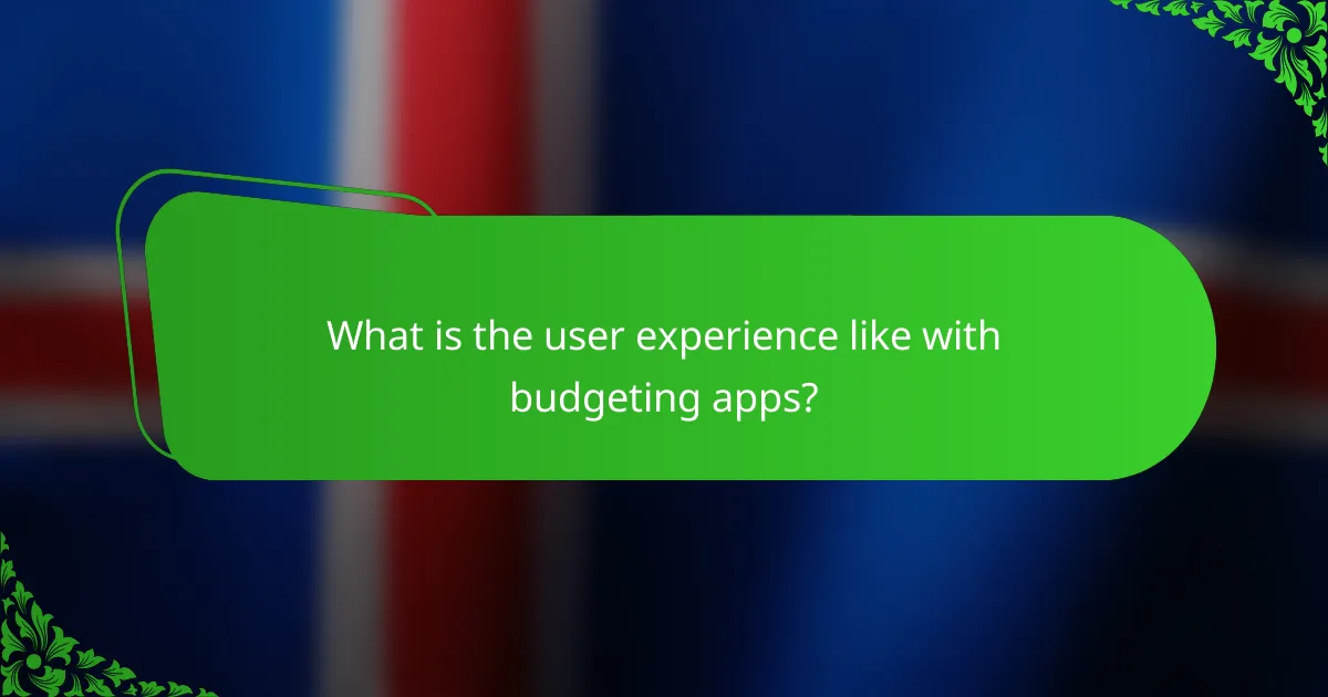 What is the user experience like with budgeting apps?